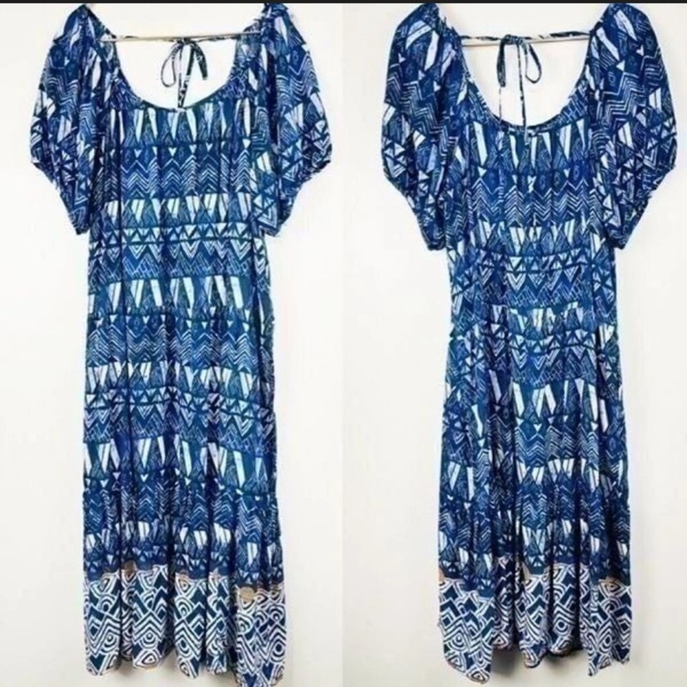 Knox Rose Women’s Maxi Dress Blue White size Large - Picture 4 of 11